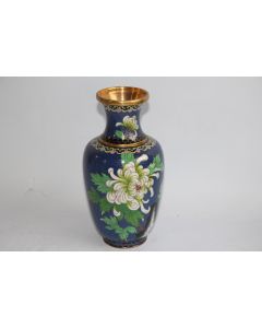 Vase émaux cloisonnés Chrysanthèmes Chine