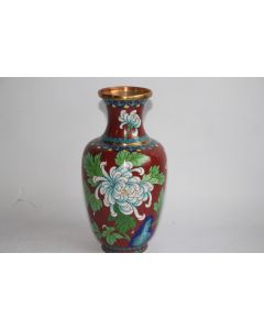 Vase émaux cloisonnés Chrysanthèmes Chine