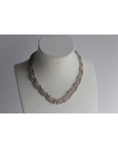 Collier argent design clé grecque