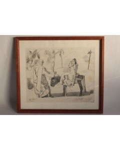 Lithographie originale Maurice BARRAUD La fuite en Égypte