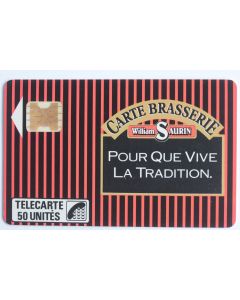 Télécarte à puce France Privée William Saurin 1 Carte Brasserie 1988