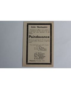CPA satirique Avis mortuaire Paindavance Famine Suisse