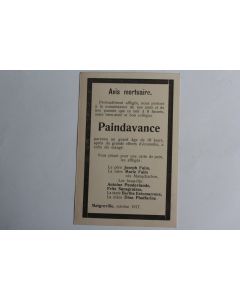CPA satirique Avis mortuaire Paindavance Famine Suisse