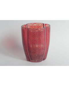 Verre quadrilobé émaillé rouge XIXe siècle