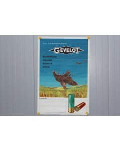 Affiche publicitaire lithographiée Les Cartouches Gévelot