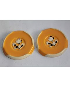 Dessous de bouteille faïence jaune Poisson