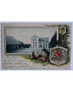 CPA Allemagne gaufrée Chasse Gruss vom Hochblauen Schwarzwald