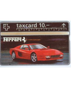 Télécarte L&G dummy PTT taxcard Ferrari 512 TR automobile Suisse 1992