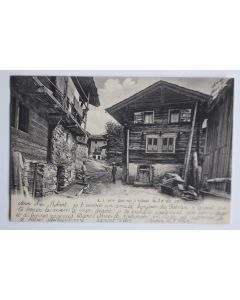 Carte postale ancienne Une rue à Salvan Suisse