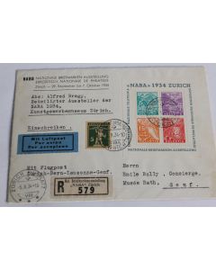Timbres Naba Zurich 1934 Suisse Exposition de philatélie