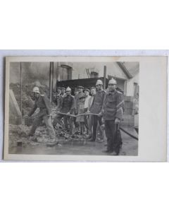 Ancienne carte photo Pompiers