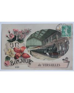 CPA Yvelines Un Bonjour de Versailles Train