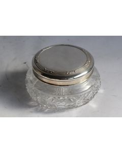 Bonbonnière cristal et argent massif Angleterre