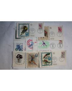 Lot de 13 enveloppes FDC jeux olympique 1964 et 1968