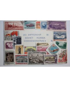 20 Timbres Russie commemoratives 1947-1960