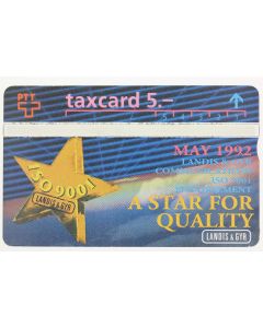 Télécarte L&G A star for quality 204L inverted Suisse 1992