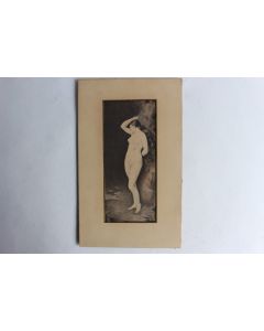 Gravure originale J. Mazet 1891 Femme nue