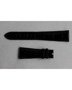 PATEK PHILIPPE Bracelet montre cuir noir brillant 22 mm