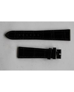 PATEK PHILIPPE Bracelet montre cuir noir brillant 20 mm