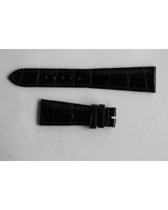 PATEK PHILIPPE Bracelet montre cuir noir brillant 22 mm