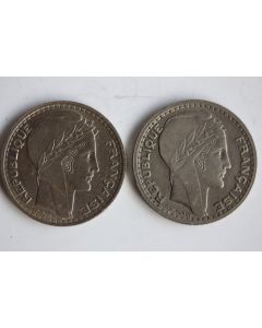 Monnaies 10 Francs Turin 1945 Grosse tête rameaux courts / longs