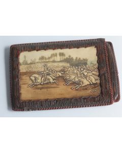 Étui cuir et celluloïd Course de Chevaux A. Cousin