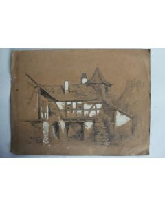 Dessin original au crayon XIXe siècle