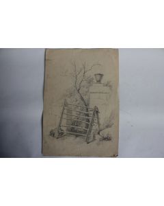 Dessin original au crayon XIXe siècle