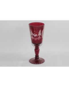 Verre cristal Bohème rouge cynégétique chasse