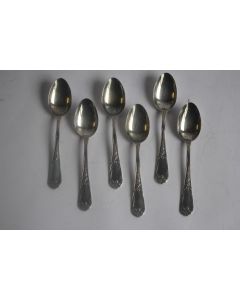 Six petites cuillères à moka argent Italie Stancampiano Eugenio