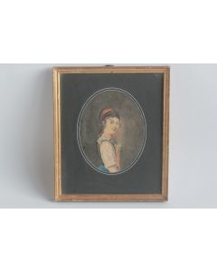 Dessin original aquarellé Femme Costume Appenzell Suisse