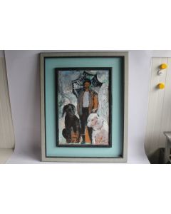Tableau peinture Chiens D. Psaroff 2000