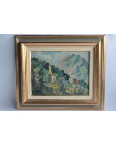 Tableau peinture Pierre BERJOLE Vers Sospel 1955 Provence