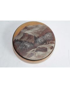 Boite verre émaillé peinture Montagne suisse