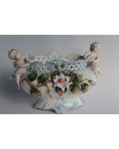 Jardinière porcelaine peinte Angelots
