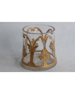 Ancien pot cristal émaillé or
