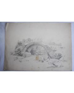 Dessin original François DIDAY ou Alexandre CALAME Pont