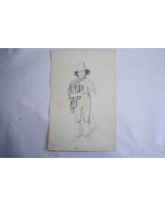 Dessin original François DIDAY ou Alexandre CALAME Homme Suisse