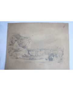 Dessin original François DIDAY ou Alexandre CALAME Pont