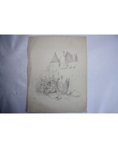 Dessin original François DIDAY ou Alexandre CALAME Moulin à eau