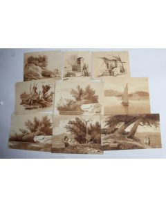Dessins originaux à l'encre sépia François DIDAY ou Alexandre CALAME