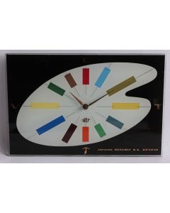 Horloge murale publicitaire VET verre Palette de peintre