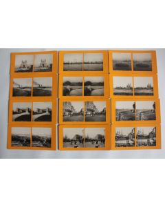 Photographies 12 Vue stéréos Marseille Paquebot Port Cordiers