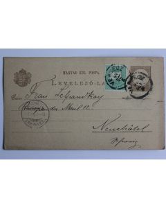 Entier postal Hongrie avec cachet Gust Sturn export 1897