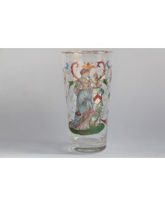Grand verre de Bohème émaillé Egermann