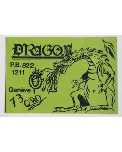 Carte postale QSL Radio Amateur Suisse Dragons Genève
