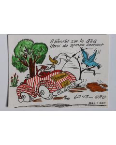 Carte postale QSL Radio Amateur Alsace Banane 68