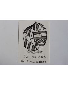 Carte postale QSL Radio Amateur Suisse Yachta 68
