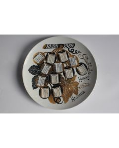 Assiette Piero FORNASETTI Calendrier 1969