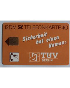 Télécarte à puce Allemagne TÜV Berlin Sicherheit 1988